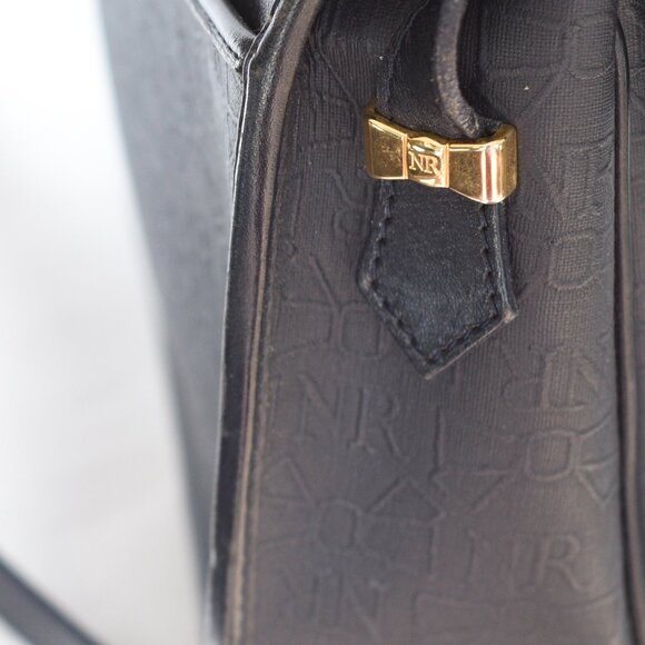 Nina Ricci Logo Embossed Black Leather Cross Body Bag - France - Picture 3 of 5